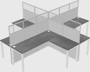Shared l-shaped cubicles