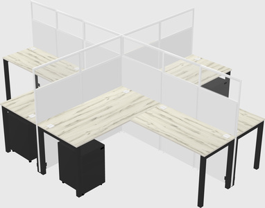 Shared l-shaped cubicles