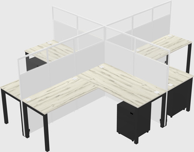 Shared l-shaped cubicles