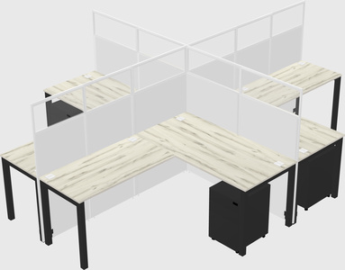 Shared l-shaped cubicles