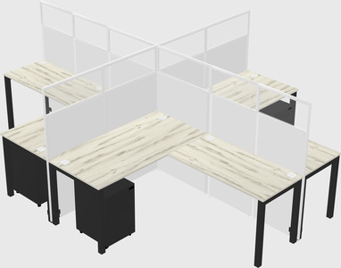 Shared l-shaped cubicles