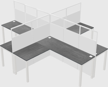 Shared l-shaped cubicles