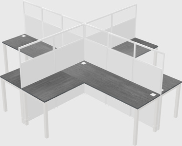 Shared l-shaped cubicles