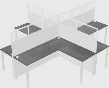 Shared l-shaped cubicles