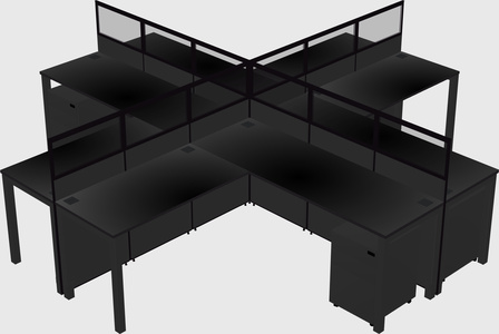 Shared l-shaped cubicles