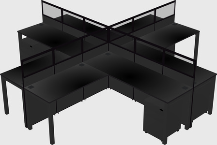 Shared l-shaped cubicles