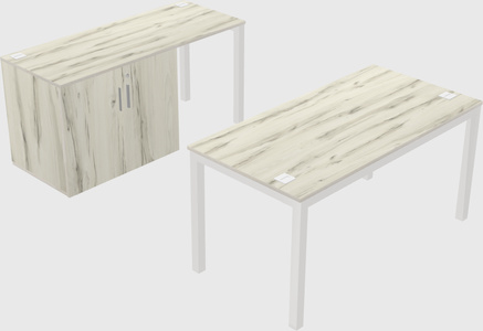 Parallel desk + cabinet