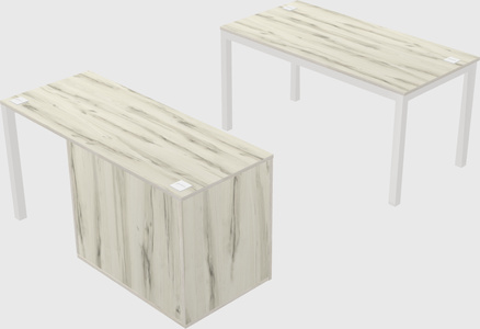 Parallel desk + cabinet