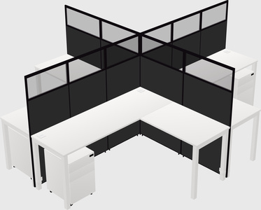 Shared l-shaped cubicles