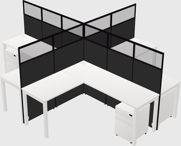 Shared l-shaped cubicles