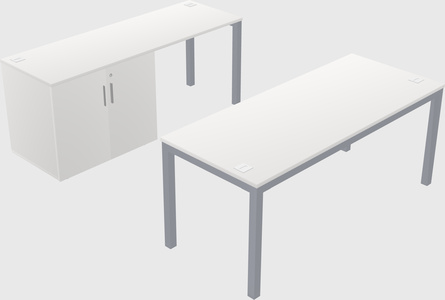 Parallel desk + cabinet