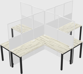 Shared l-shaped cubicles