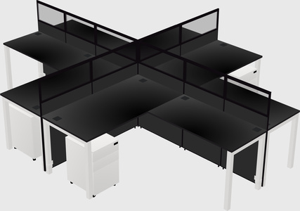 Shared l-shaped cubicles