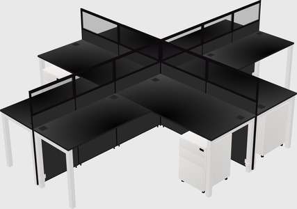 Shared l-shaped cubicles