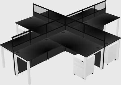 Shared l-shaped cubicles