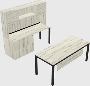 Parallel Desk + File Cabinet