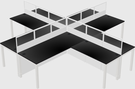 Shared l-shaped cubicles