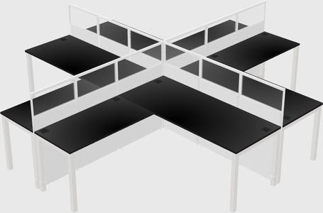 Shared l-shaped cubicles