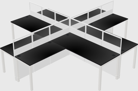 Shared l-shaped cubicles