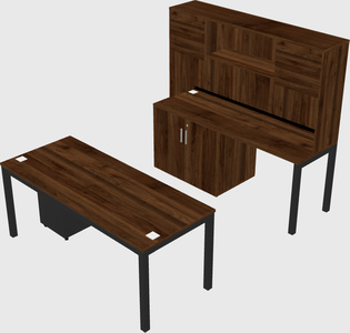 Parallel desk + cabinet