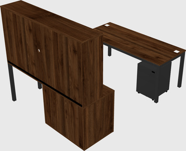 Parallel desk + cabinet