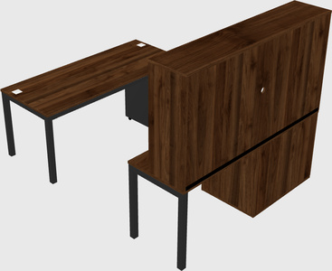 Parallel desk + cabinet