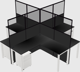Shared l-shaped cubicles
