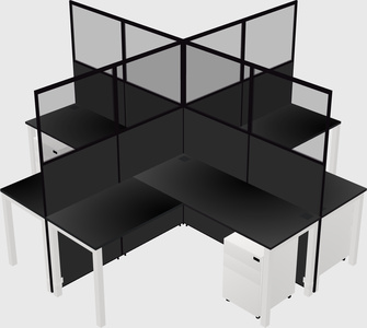 Shared l-shaped cubicles