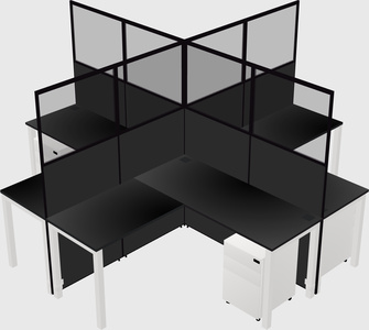 Shared l-shaped cubicles