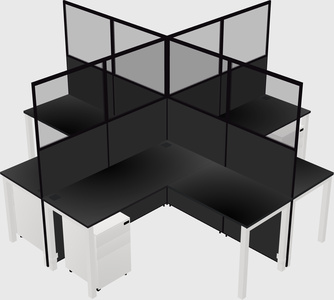 Shared l-shaped cubicles