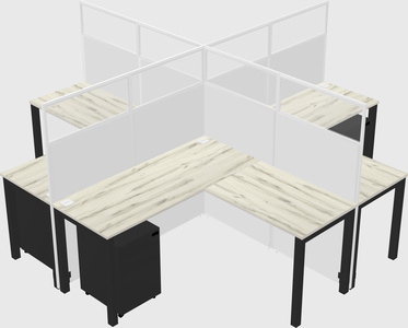 Shared l-shaped cubicles