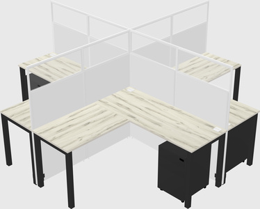 Shared l-shaped cubicles
