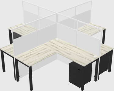 Shared l-shaped cubicles