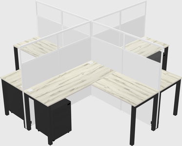 Shared l-shaped cubicles