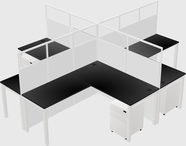 Shared l-shaped cubicles