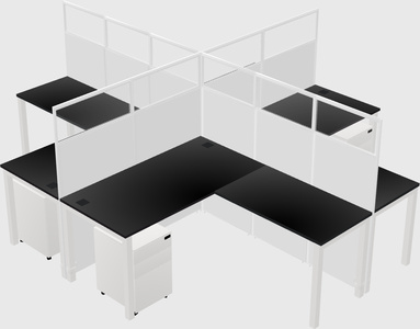 Shared l-shaped cubicles