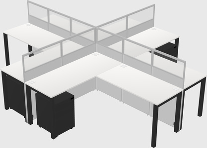 Shared l-shaped cubicles