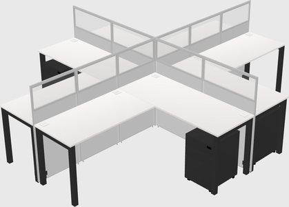 Shared l-shaped cubicles