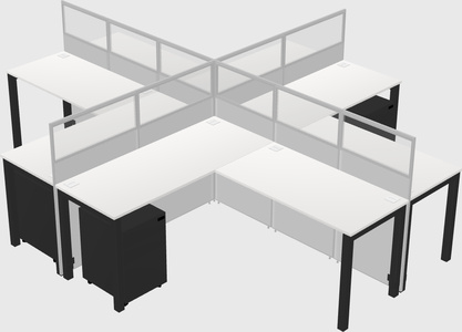 Shared l-shaped cubicles