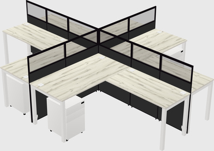 Shared l-shaped cubicles