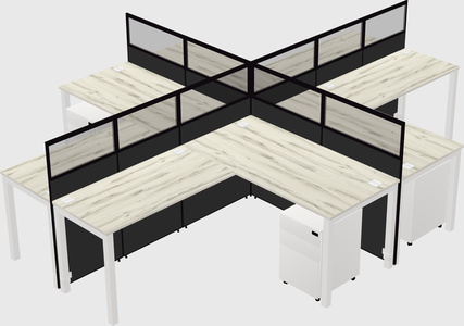 Shared l-shaped cubicles