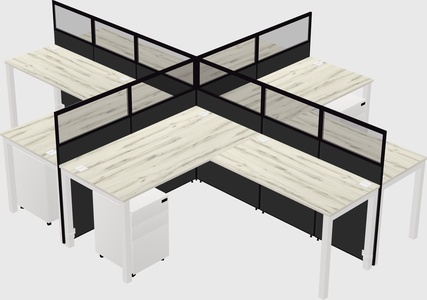 Shared l-shaped cubicles