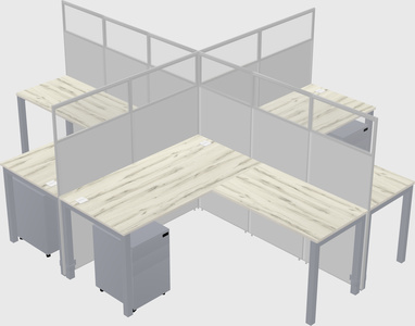 Shared l-shaped cubicles