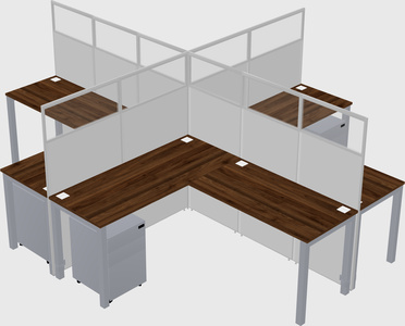 Shared l-shaped cubicles