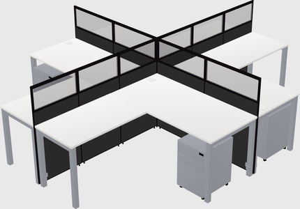 Shared l-shaped cubicles