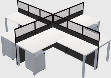 Shared l-shaped cubicles