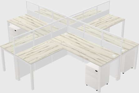 Shared l-shaped cubicles