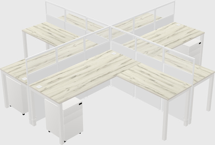 Shared l-shaped cubicles