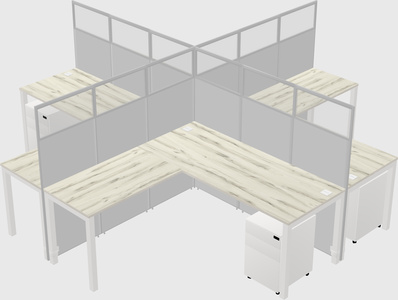 Shared l-shaped cubicles