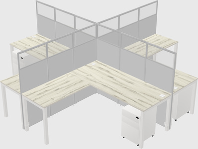 Shared l-shaped cubicles